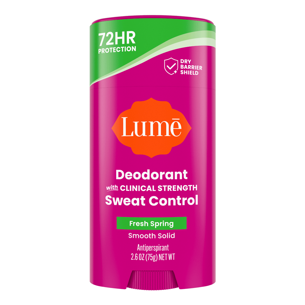 A stick of Lume deodorant plus sweat control in the scent Fresh Spring