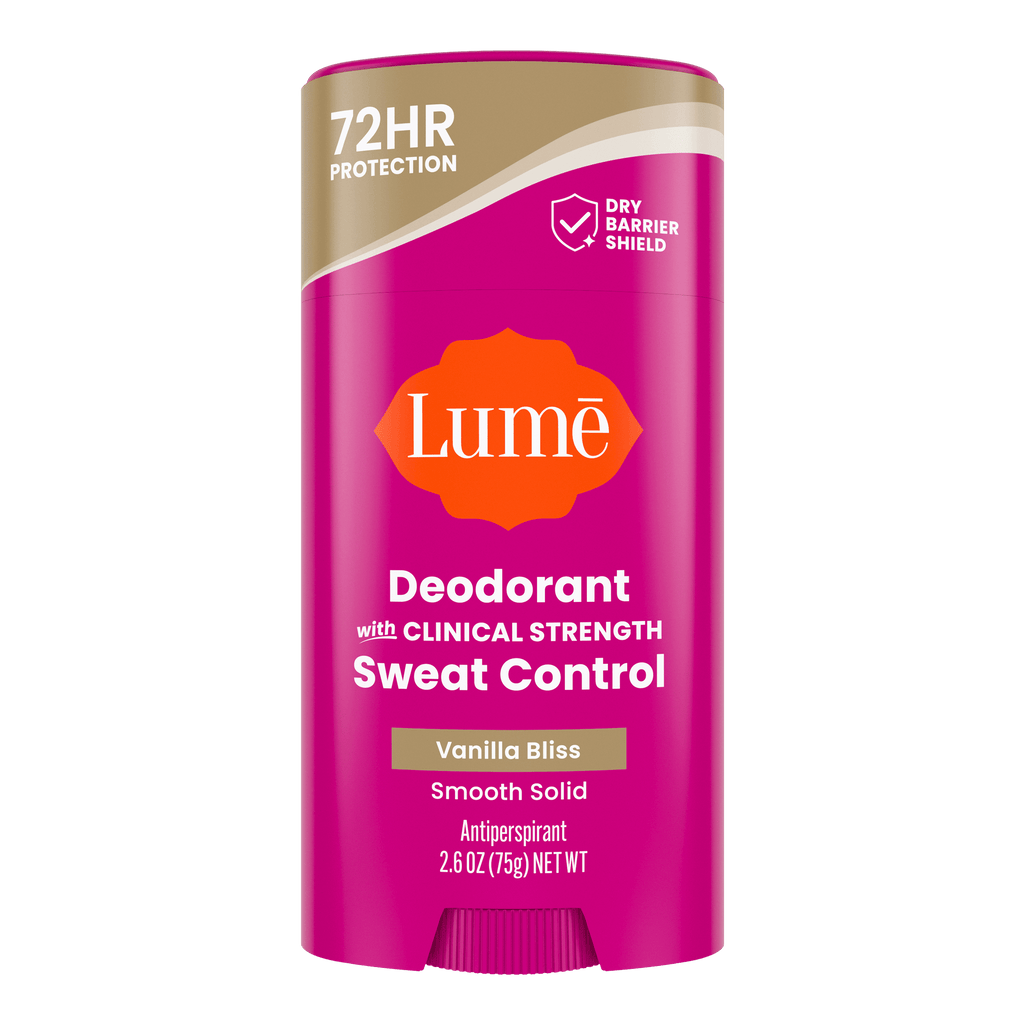 Stick of Lume sweat control deodorant in the scent Vanilla Bliss